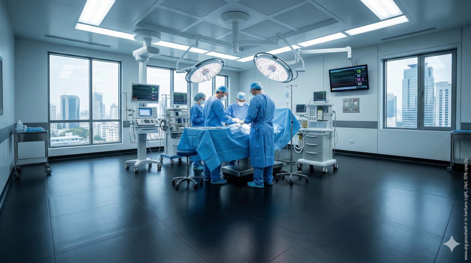 کفپوش آنتی استاتیک اتاق عمل وینیل ارگ پوشش در بیمارستان مدرن